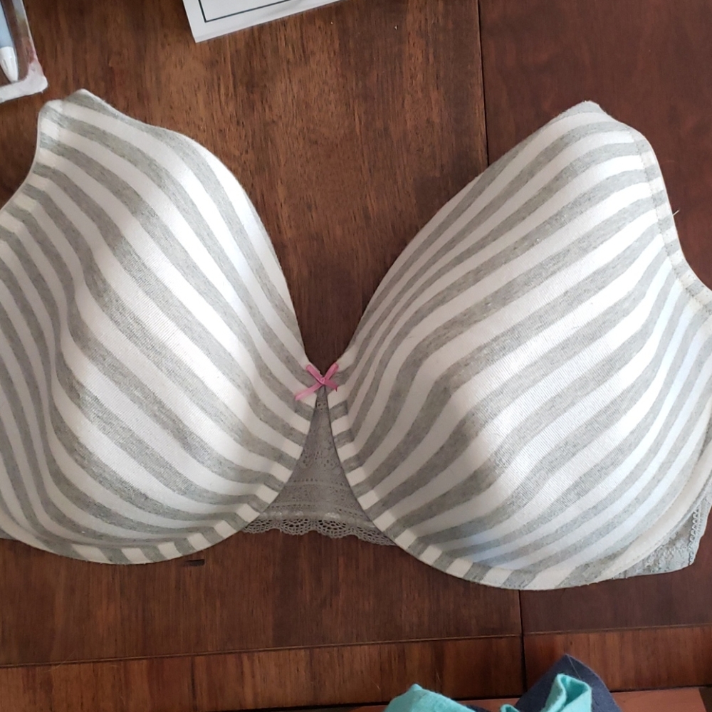 Cacique striped full coverage bra